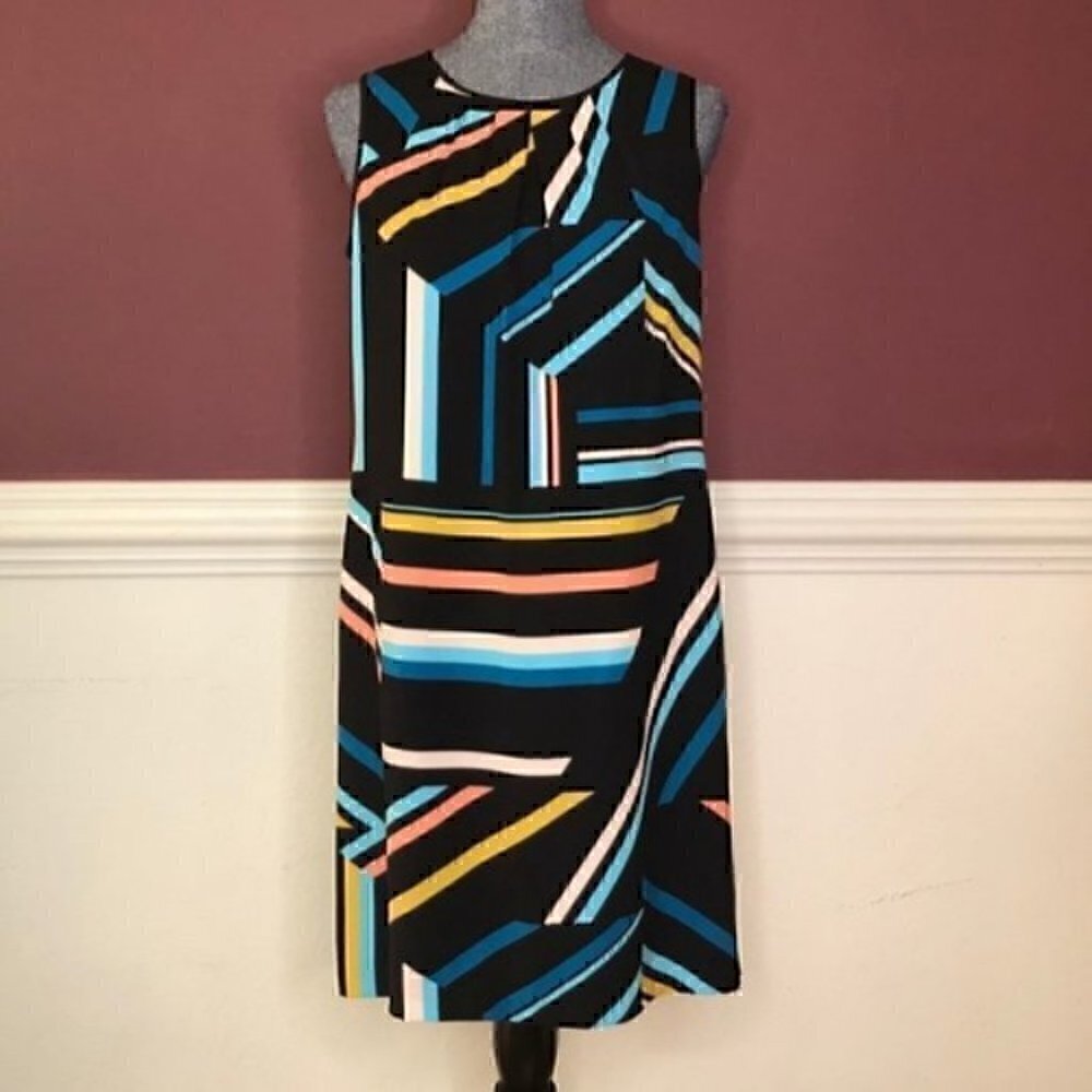 New Nine West Calypso Midi Dress size 6 blue and black